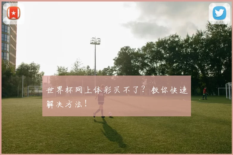 世界杯网上体彩买不了?教你快速解决方法!